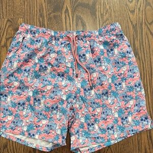 Tropical Skull Print Swim Shorts